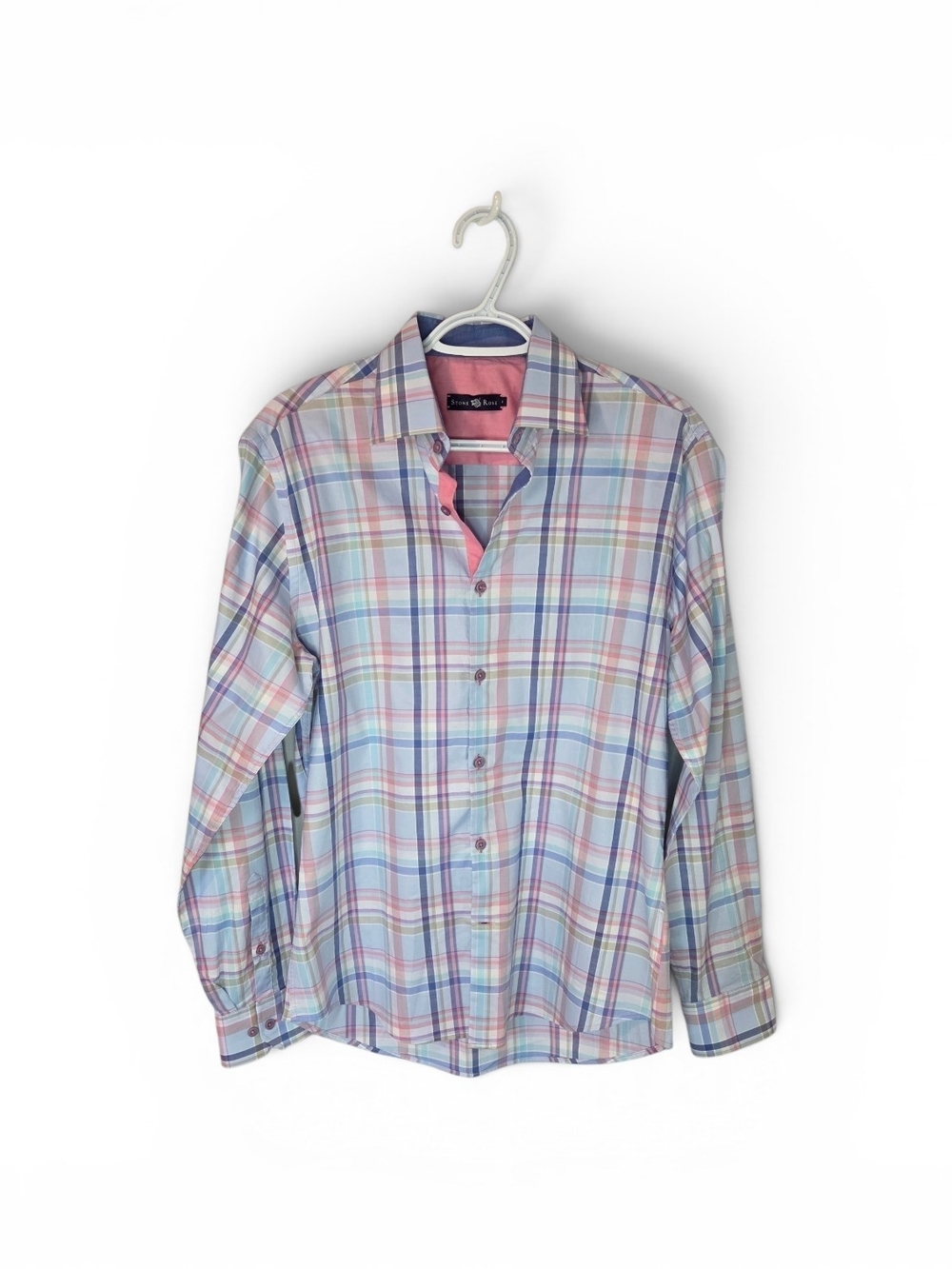 Stone Rose Pastel Plaid Button-Down Shirt - Pink, Blue, Mint